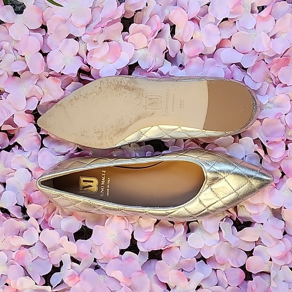 Bruno Magli Bianca Ballet Flats Quilted Leather in Metallic Gold - Picture 5 of 7